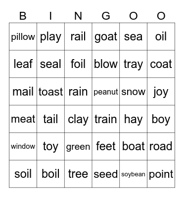 PHONICS 5_ Review 1 Bingo Card