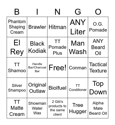 Gib's BINGOANY Bingo Card