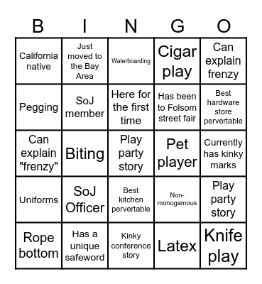 SoJ Social Bingo! Bingo Card