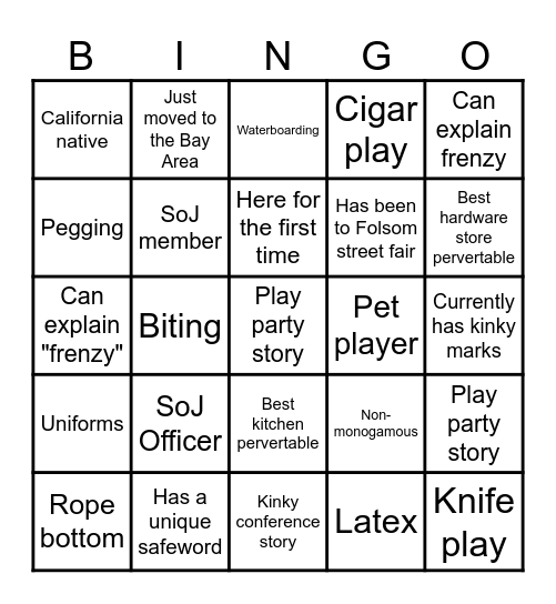 SoJ Social Bingo! Bingo Card