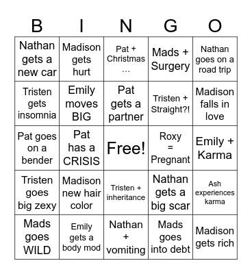 Prediction Bingo 2024 Bingo Card