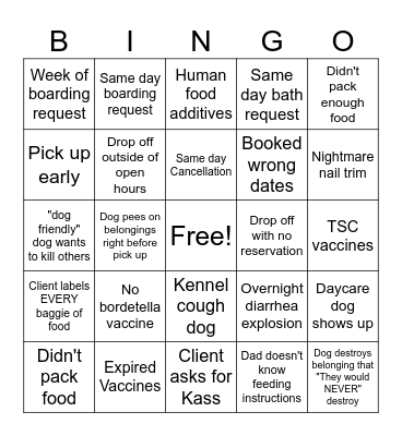 Spring Break Bingo Card