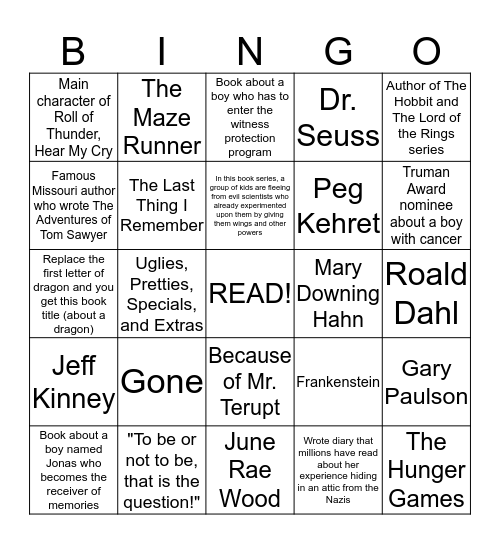 Happy Missouri Read In Day! Bingo Card