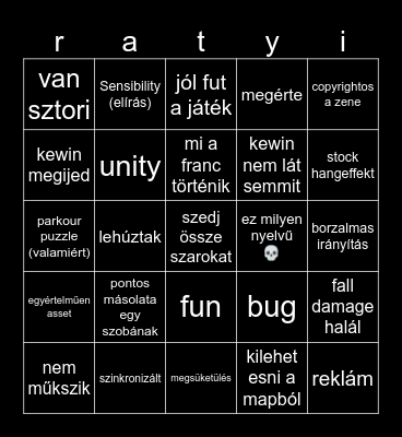 ratyi neighbor Bingo Card