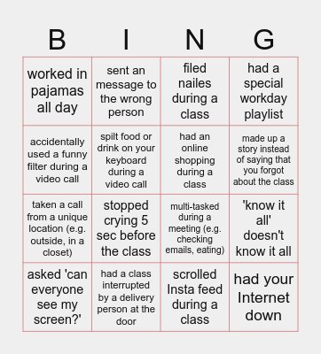 I have (haven't) Bingo Card