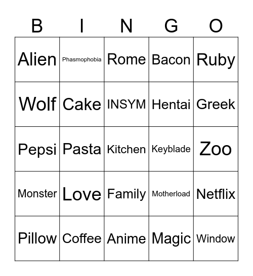 Infinite Craft Bingo Card