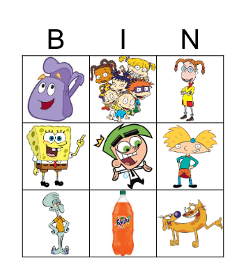 Nickelodeon Bingo Card