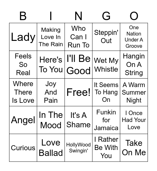 G.G. Bingo Card