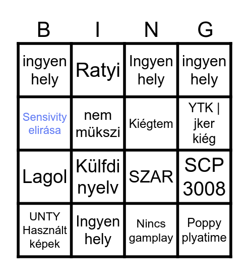 Ratyi Roblox Bingo Card