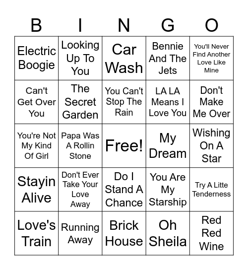 G.G. 2 Bingo Card