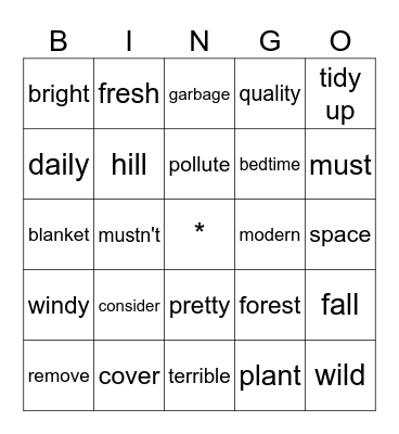 Teamwork Unit 5 Bingo Card