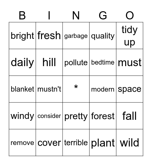 Teamwork Unit 5 Bingo Card