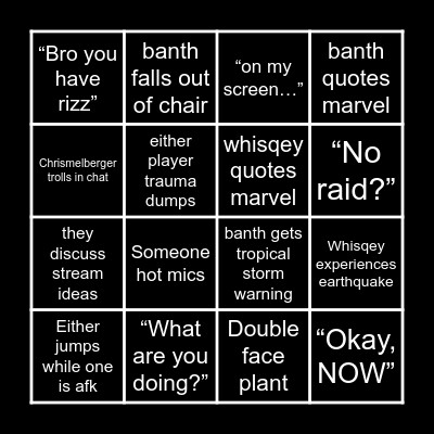 Bread and Fred Bingo Card