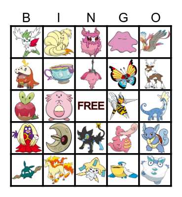 Ralts Bingo Card