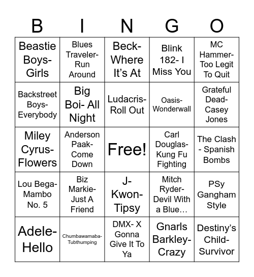 X Marks The Untitled Bingo Card