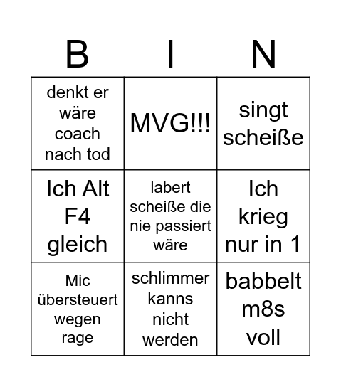 Maurice Bingo 2 Bingo Card