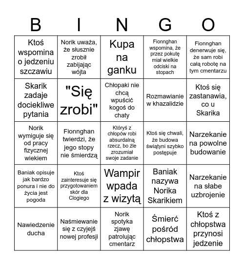 Bingo Baniaka Wydaleni #19 Bingo Card