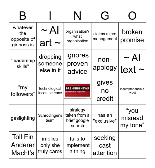 Bingo for You Know Who Bingo Card