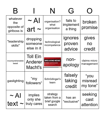 Bingo for You Know Who Bingo Card