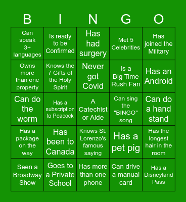 C2 Reunion ! Bingo Card