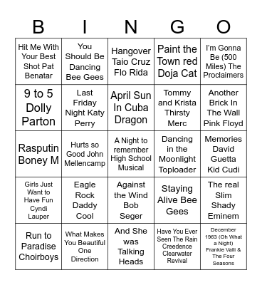 Tumut 2024 Bingo Card
