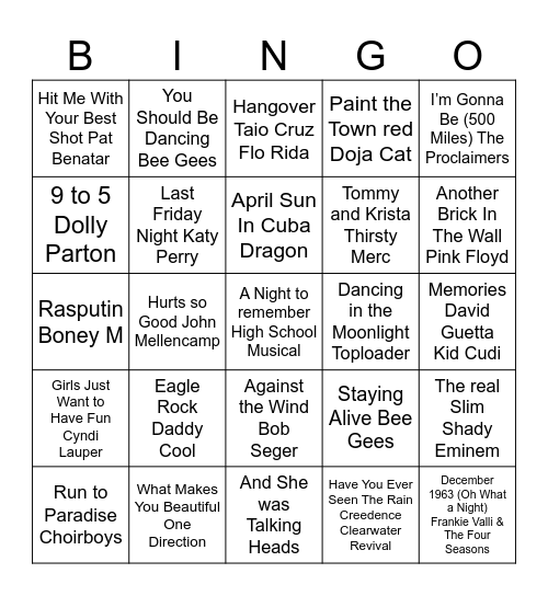 Tumut 2024 Bingo Card