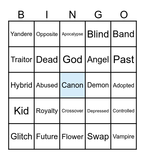 Gacha AUs Bingo Card