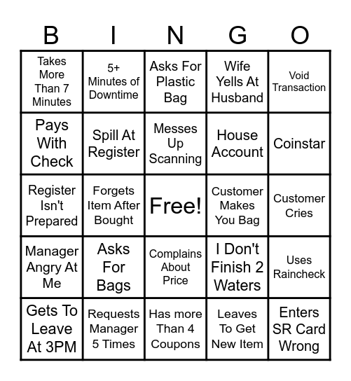 Shoprite Customer Bingo Card