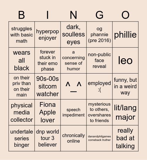 🌸flowerphil🌸 Bingo Card
