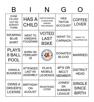 SK POBLACION BINGO Card