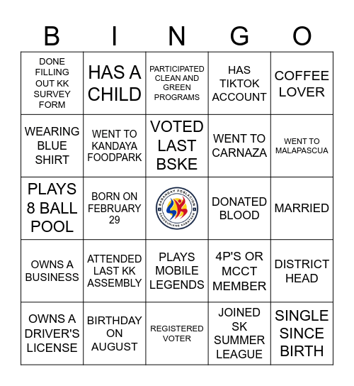 SK POBLACION BINGO Card