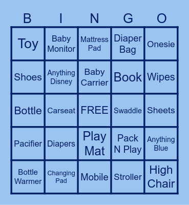 Baby Gift Bingo! Bingo Card