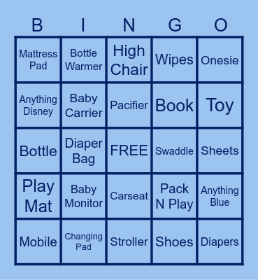 Baby Gift Bingo! Bingo Card
