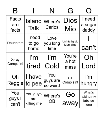 Angie's Wise Words Bingo Card