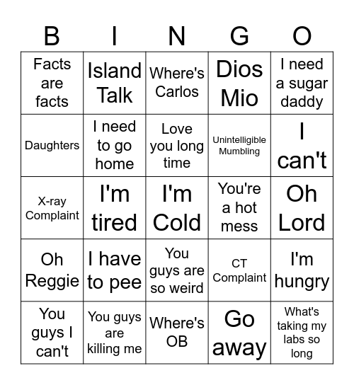Angie's Wise Words Bingo Card