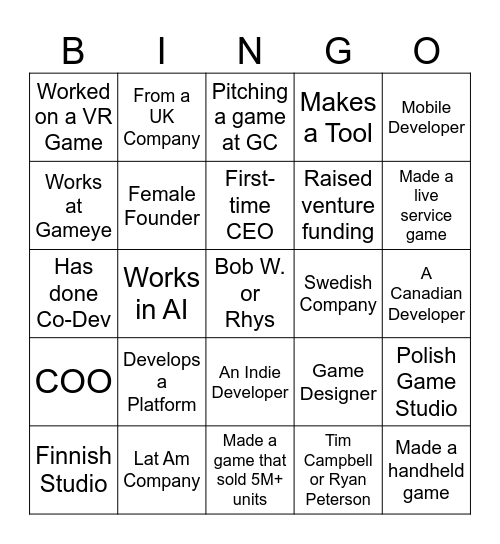 EU Cabal Ice Breaker Bingo Card