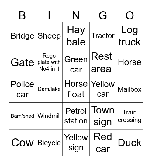 TRAVELLING WITH KIDS Bingo Card