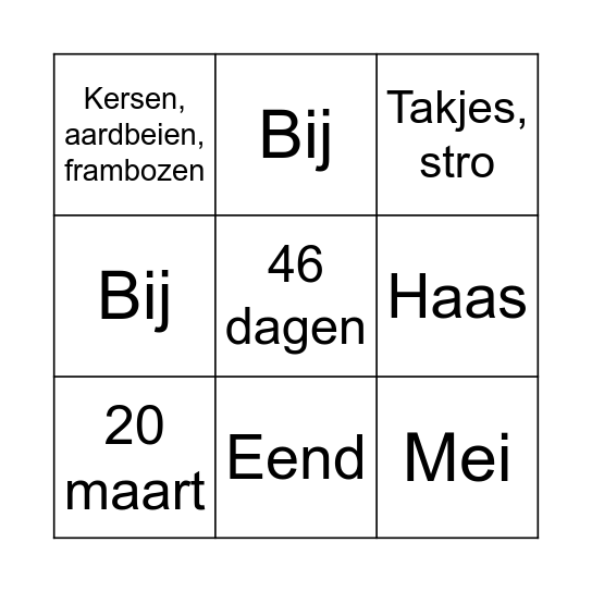 Lente quiz! Bingo Card