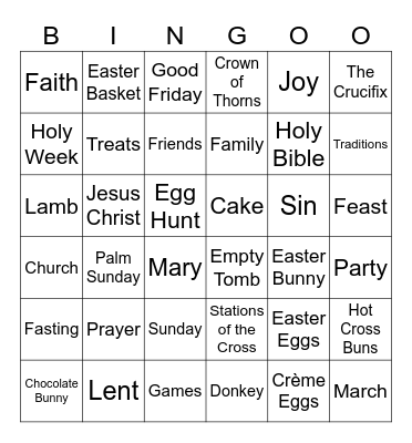 Easter Bingo Card