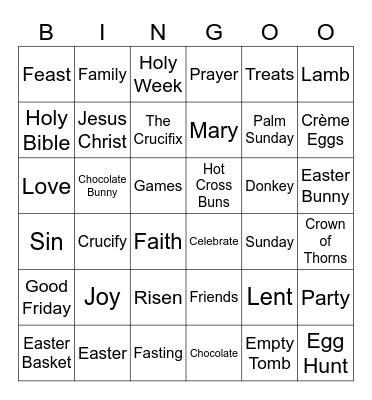 Easter Bingo Card