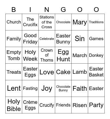 Easter Bingo Card