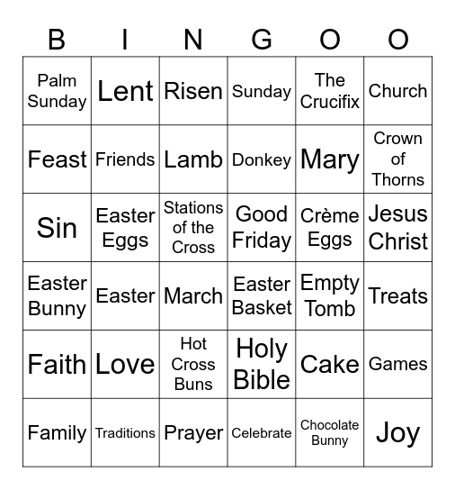 Easter Bingo Card