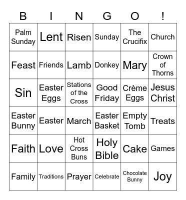 Easter Bingo Card