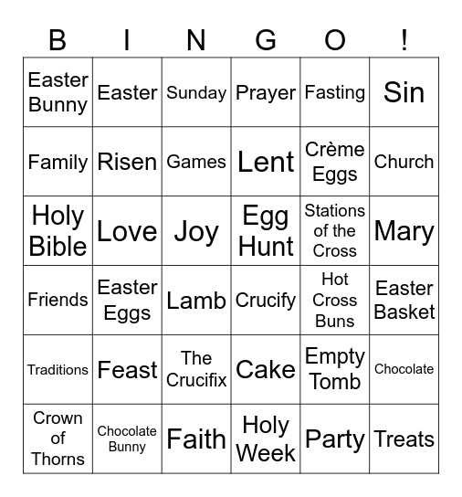 Easter Bingo Card