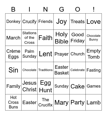 Easter Bingo Card