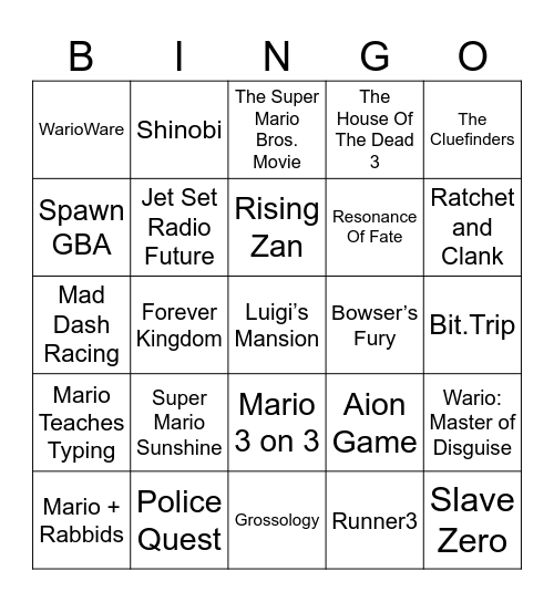 Xin's Charles Martinet Bingo [Round 2] Bingo Card
