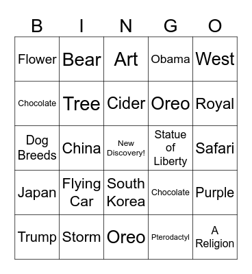 AryuKrafta! Bingo Card