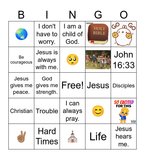 Famous Last Words of Jesus Bingo Card