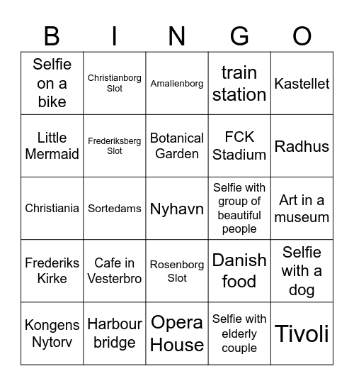 Copenhagen Bingo Card