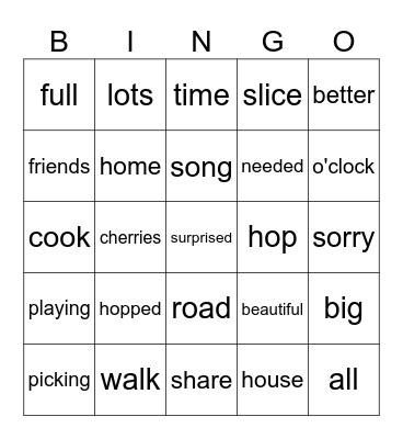The Cherries Bingo Card